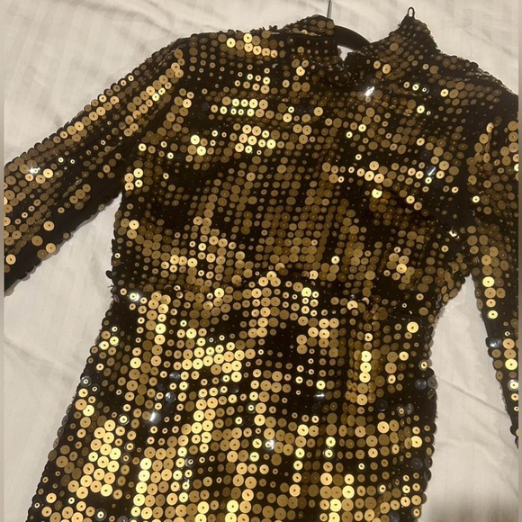 ROBERTO CAVALLI GOWN: open back, sequins, silk, animal print, slit, maxi, formal - Picture 7 of 16